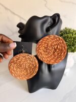 OLAEDO orange Raffia loop earrings