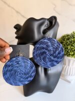 OLAEDO Navy Blue Raffia loop earrings - Image 3